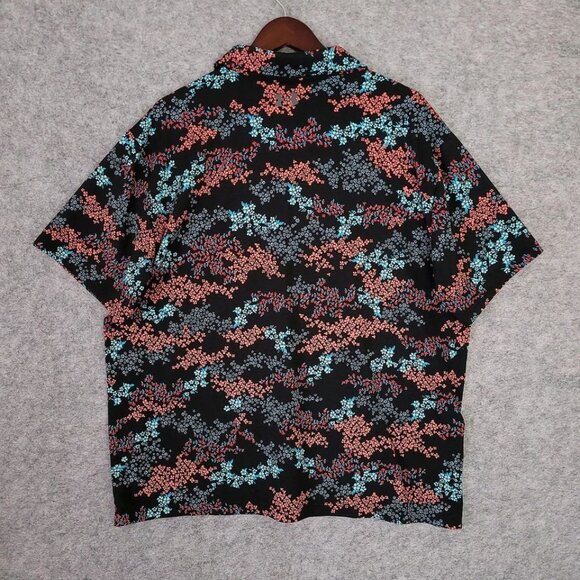 UNDER ARMOUR 2XL Playoff 3.0 Polo Golf Shirt Black Hydro Teal Stretch Floral AOP - Picture 7 of 10